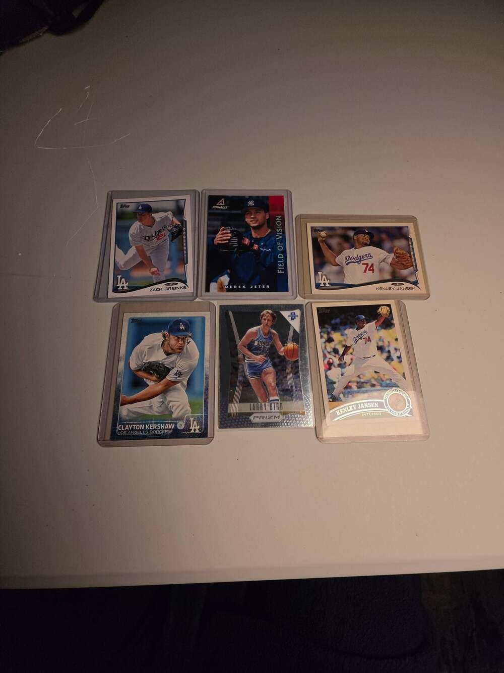 Assorted Sports Trading Cards featuring Clayton Kershaw, Kenley Jansen, Derek J
